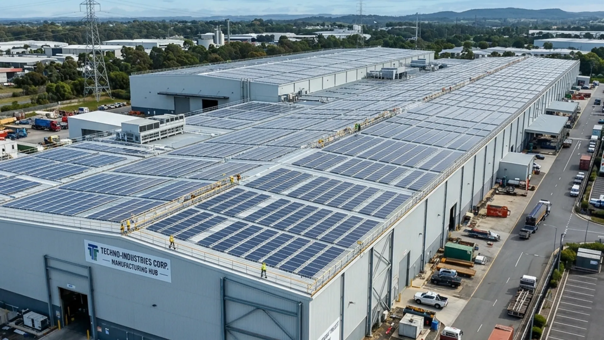 Industrial Factory Rooftop Solar Installation